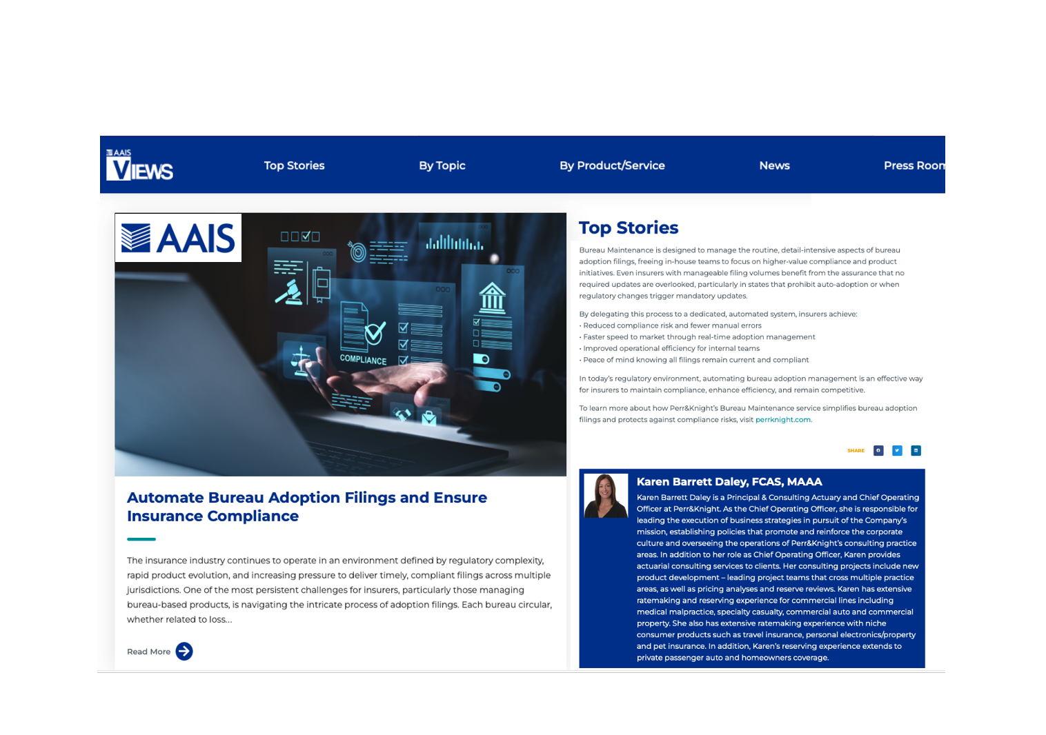 Perr&Knight Brings Automation and Bureau Maintenance to AAIS Members